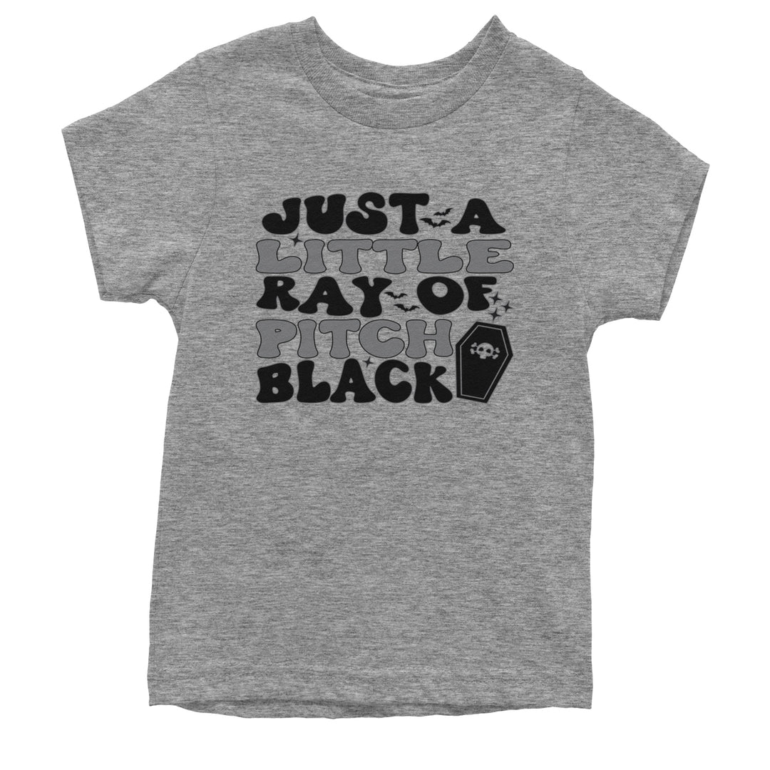 Just A Little Ray of Pitch Black graphic on Kids' Heavyweight Cotton T-Shirt alternate view 2