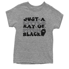 Just A Little Ray of Pitch Black graphic on Kids' Heavyweight Cotton T-Shirt alternate view 2
