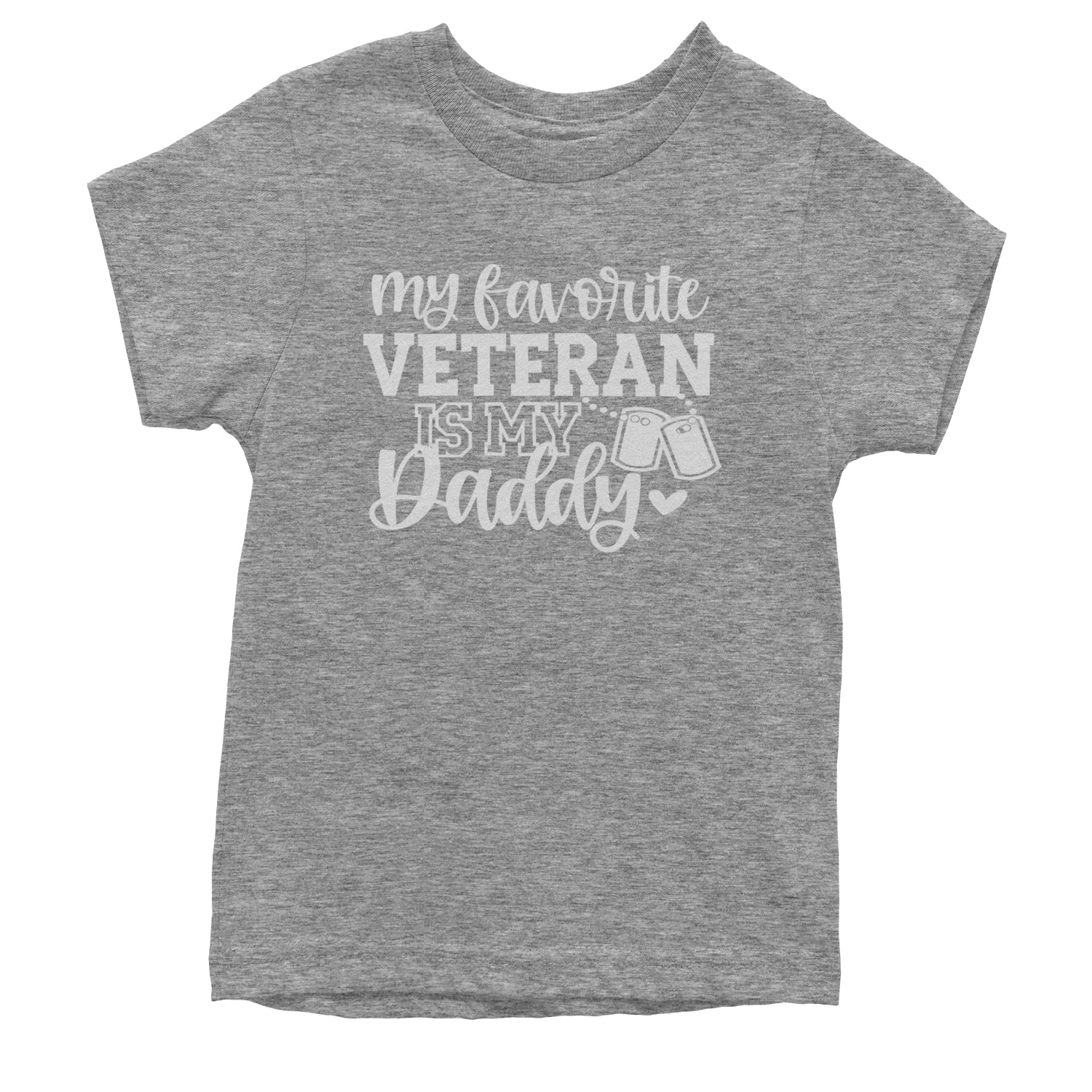 My Favorite Veteran Is My Daddy Youth T-shirt Heather Grey