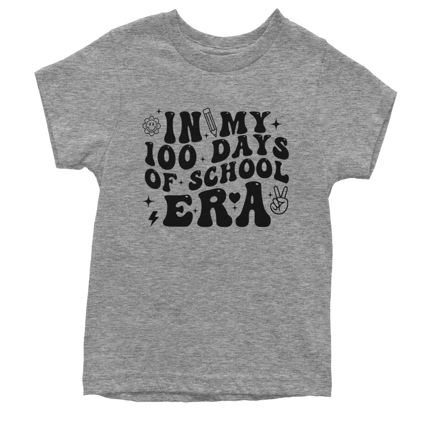 In My 100 Days Of School Era Youth T-shirt Heather Grey