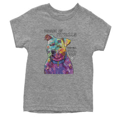 Beware Of Pit Bulls, They Will Steal Your Heart  Youth T-shirt Heather Grey