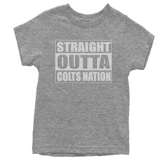 Straight Outta Colts Nation Football  Youth T-shirt Heather Grey