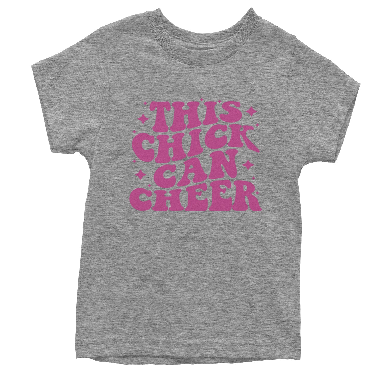 This Chick Can Cheer Youth T-shirt Heather Grey