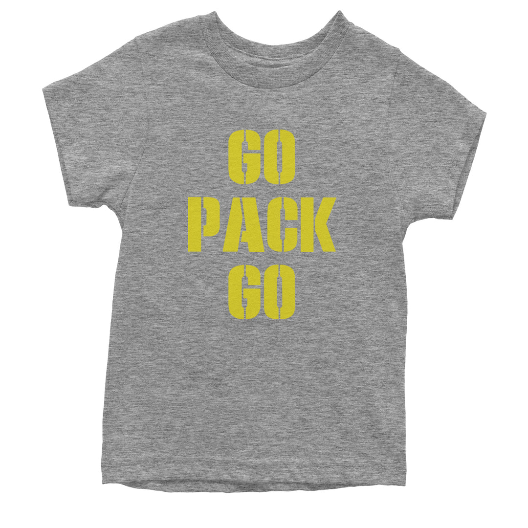 Go Pack Go Green Bay Youth T-shirt Heather Grey