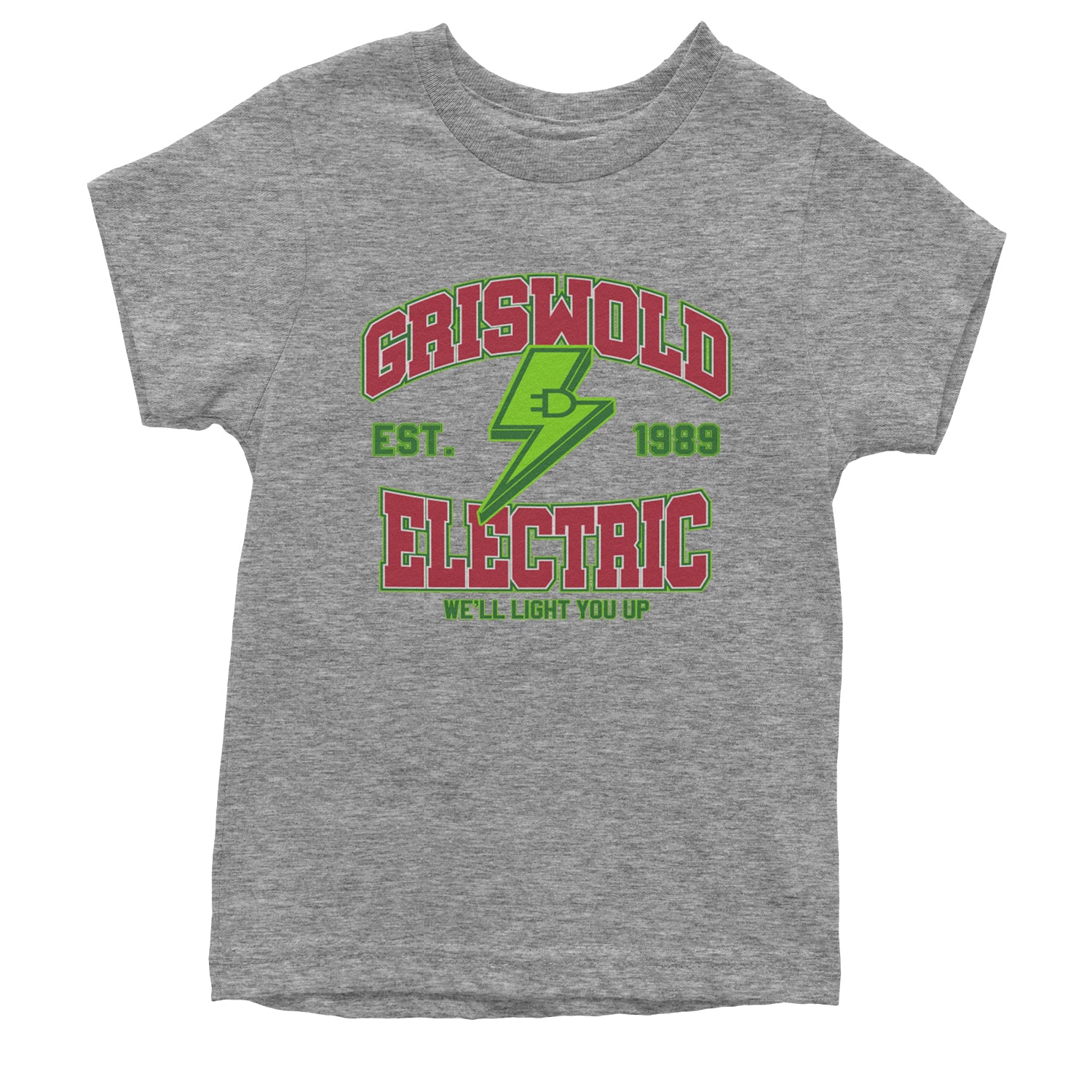 Griswold Electric We'll Light You Up Youth T-shirt Heather Grey