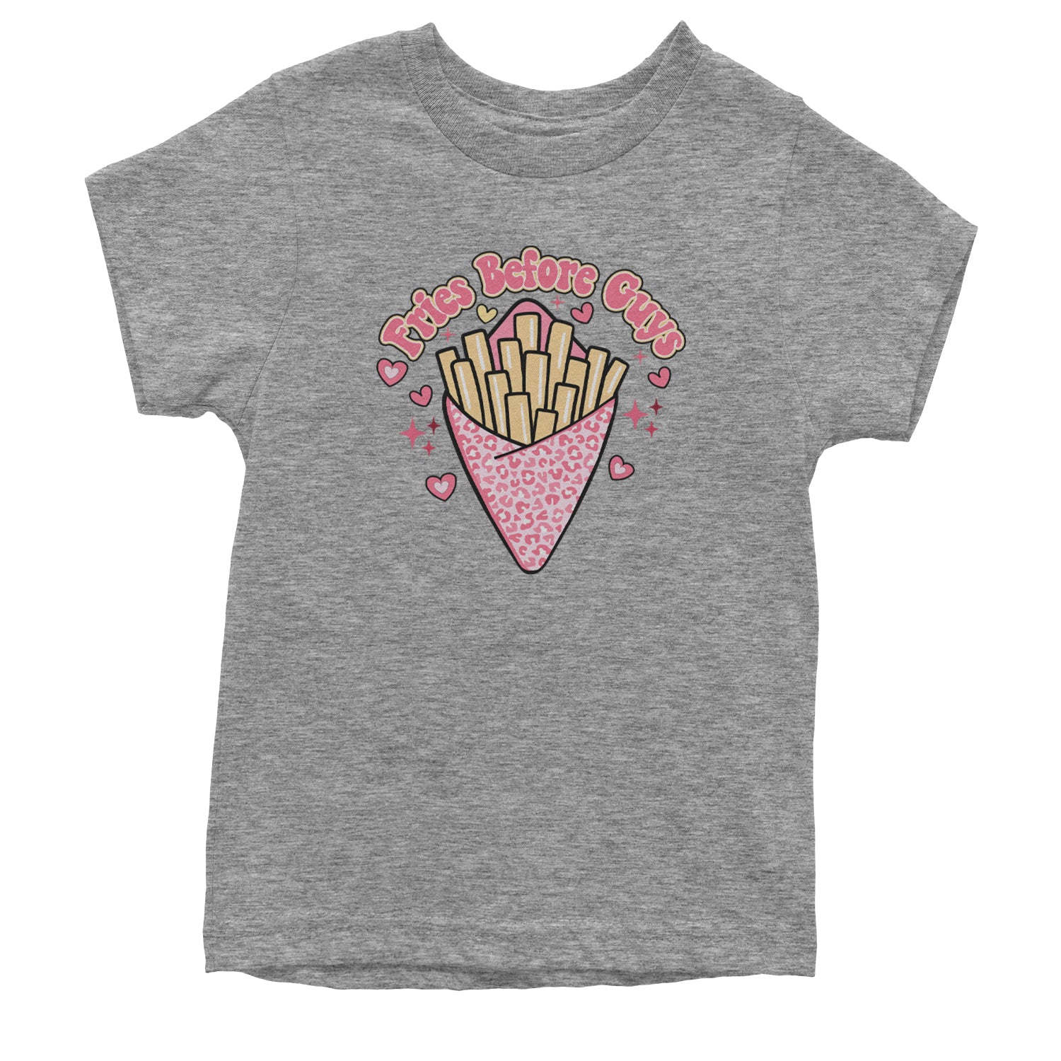 Fries Before Guys Youth T-shirt Heather Grey