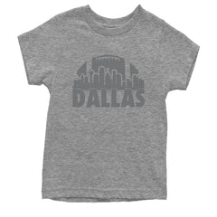 Dallas Texas Skyline Youth T-shirt Heather Grey