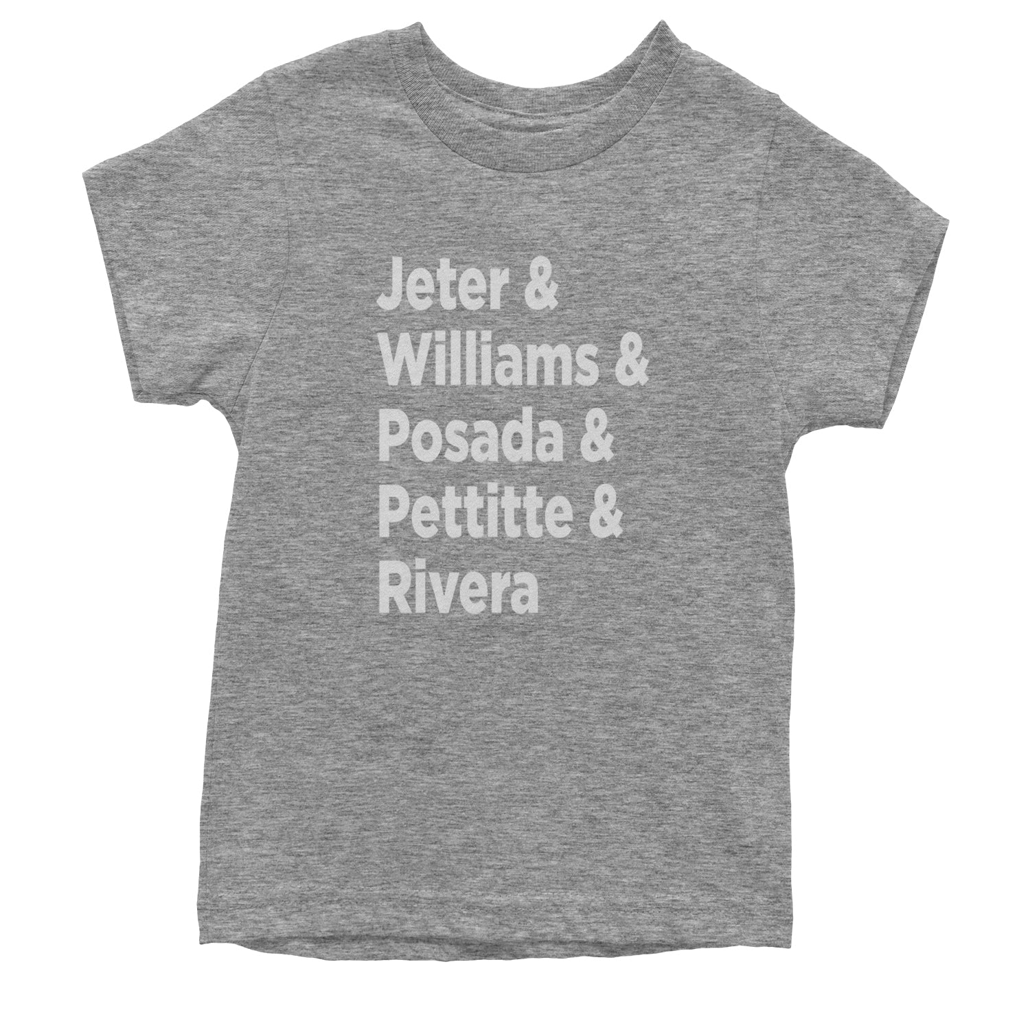 Jeter & Williams & Posada & Pettitte & Rivera Youth T-shirt Heather Grey