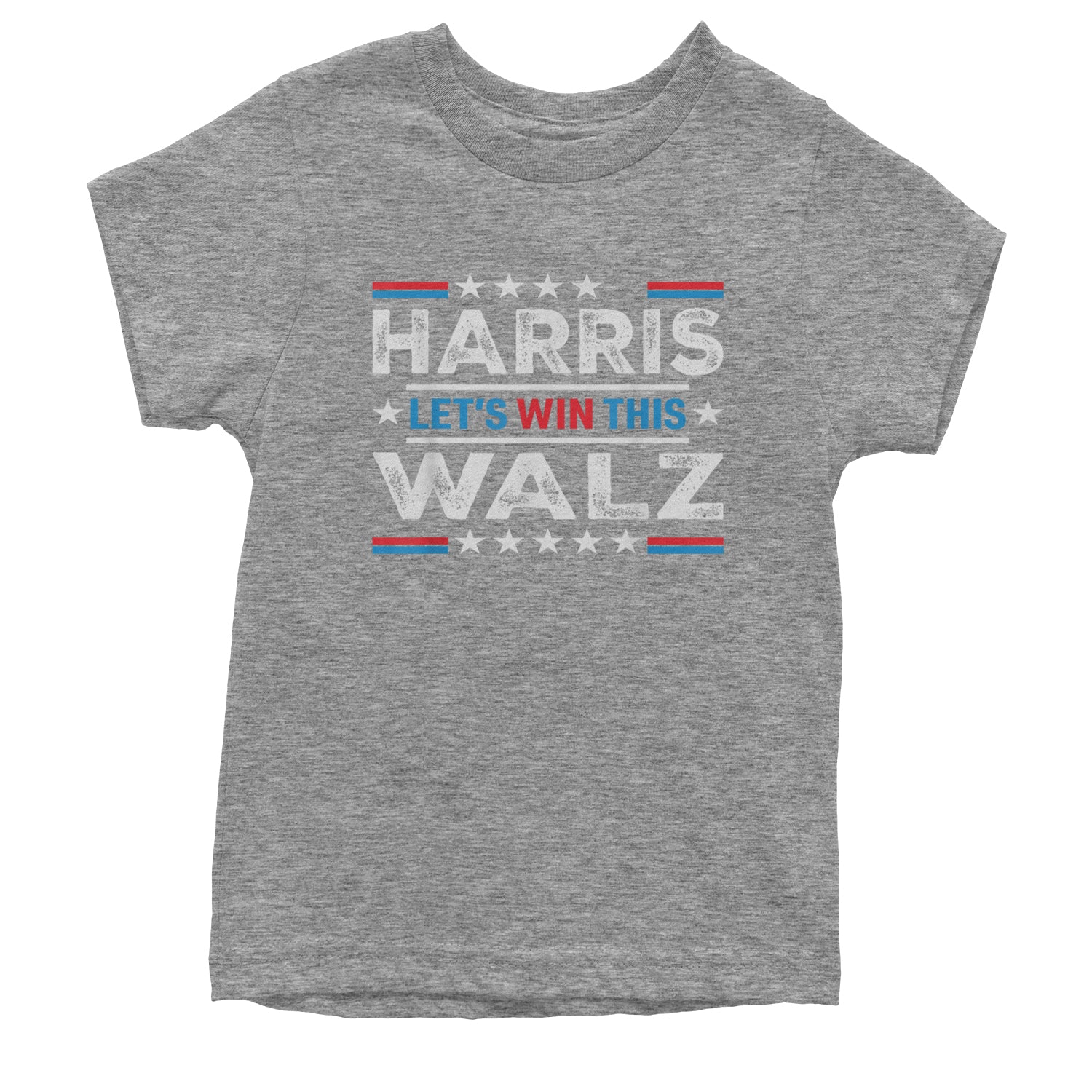 Kamala Harris and Tim Walz For President Youth T-shirt Heather Grey