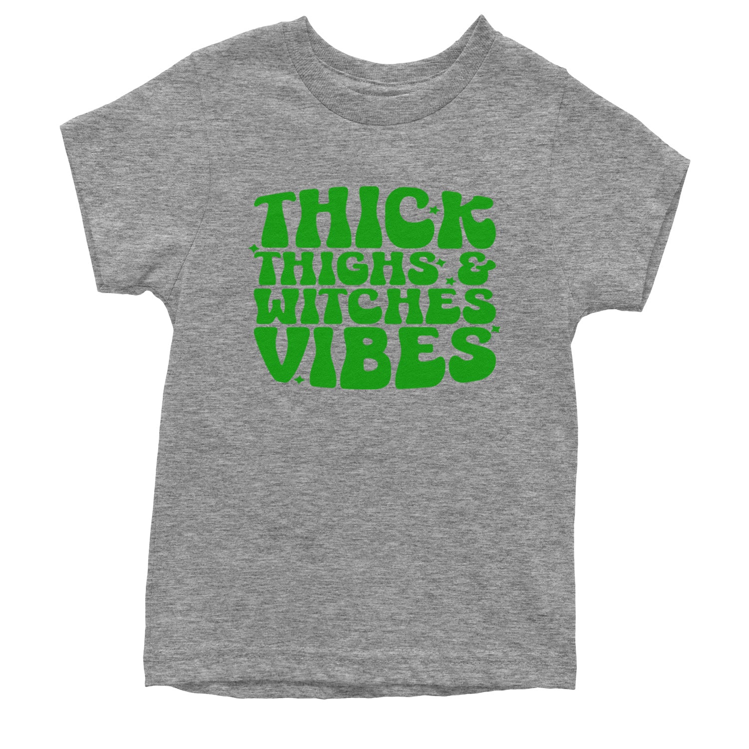 Thick Thighs And Witches Vibes Youth T-shirt Heather Grey