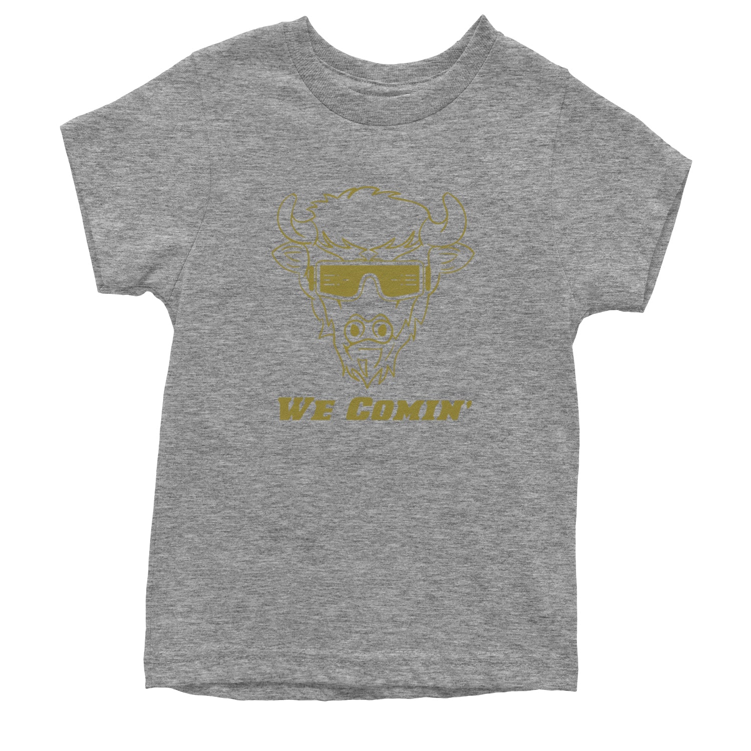 We Coming Coach Prime Colorado Youth T-shirt Heather Grey