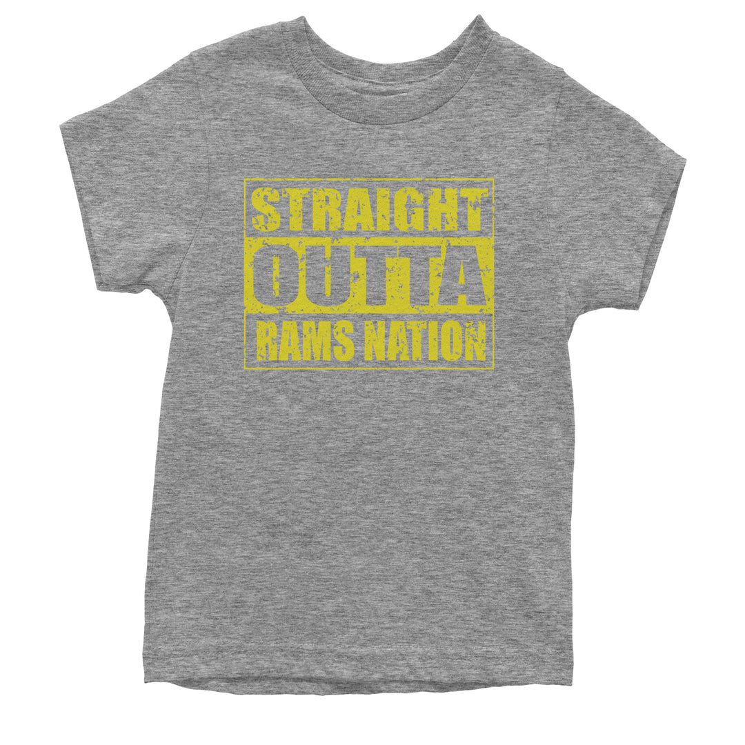 Straight Outta Rams Nation   Youth T-shirt Heather Grey
