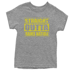 Straight Outta Rams Nation   Youth T-shirt Heather Grey