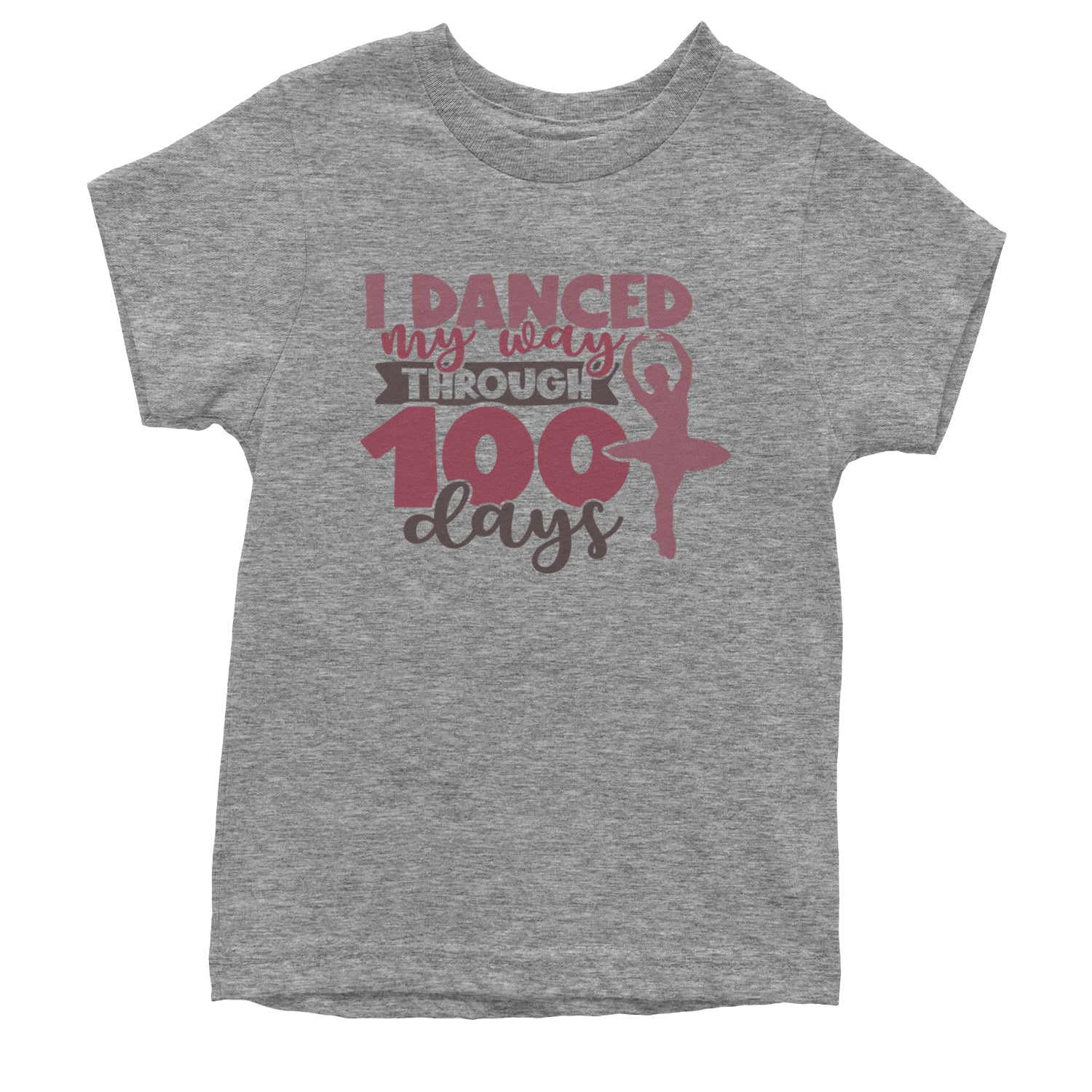 I Danced My Way Through 100 Days Of School Youth T-shirt Heather Grey