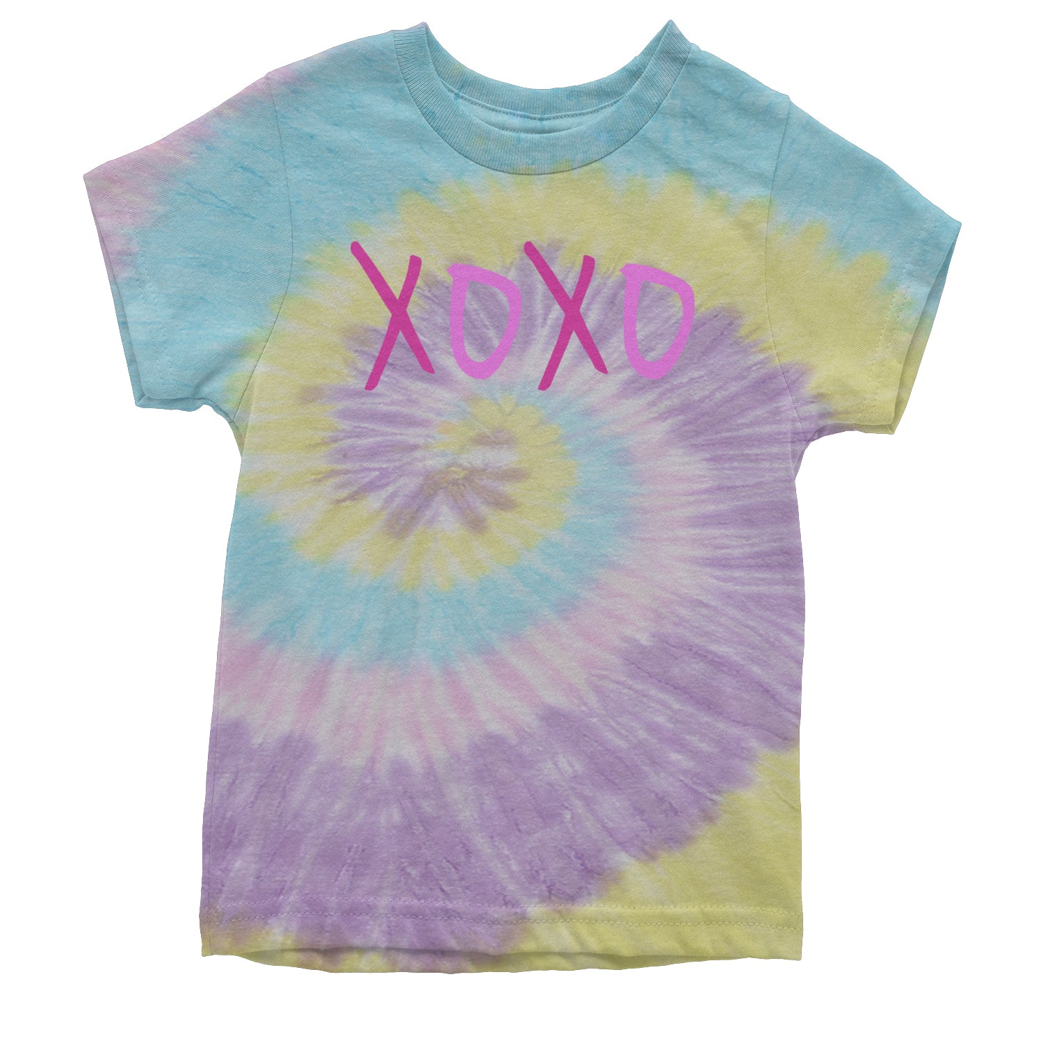 XOXO Pink Print Youth T-shirt Tie-Dye Jellybean