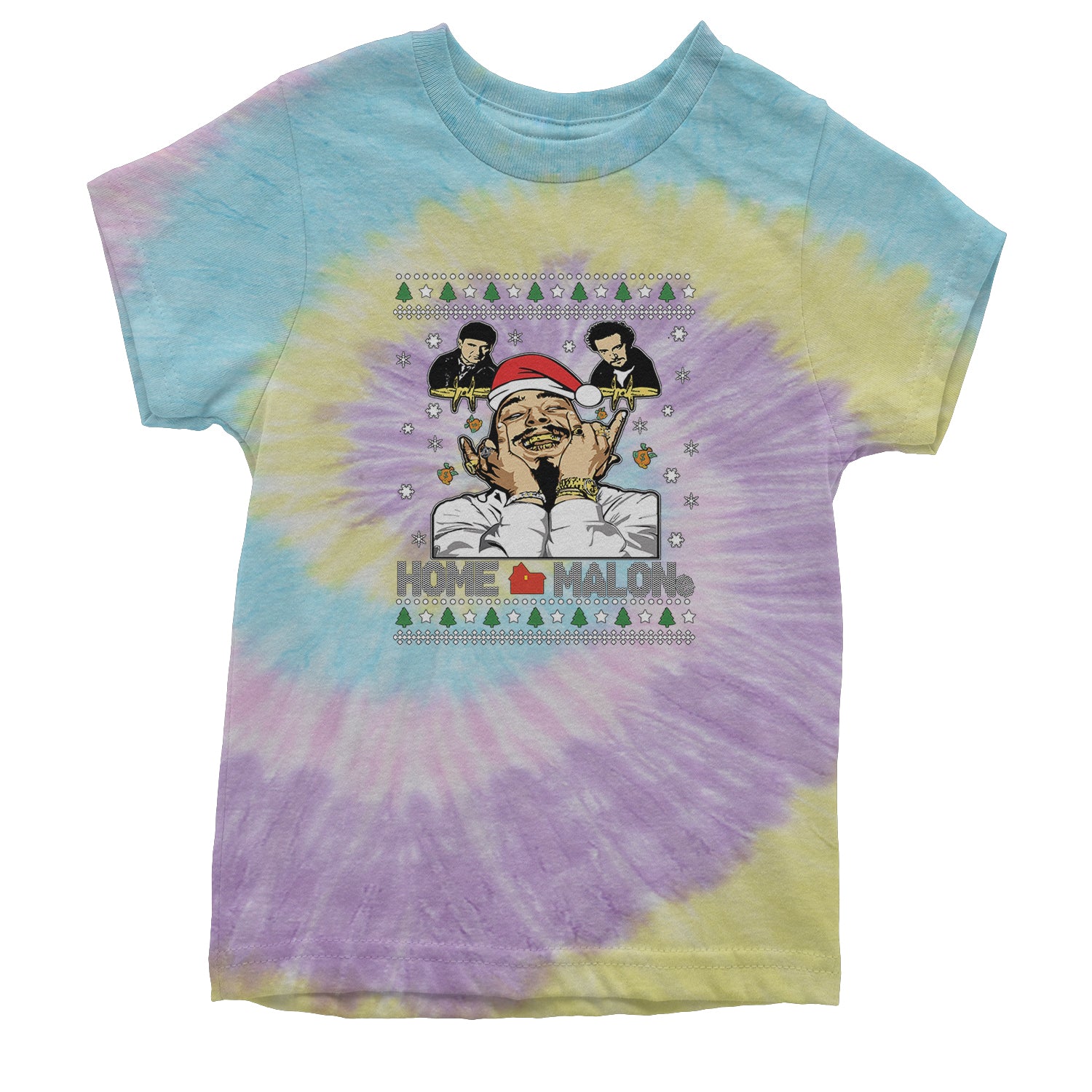 Home Malone Ugly Christmas Youth T-shirt Tie-Dye Jellybean