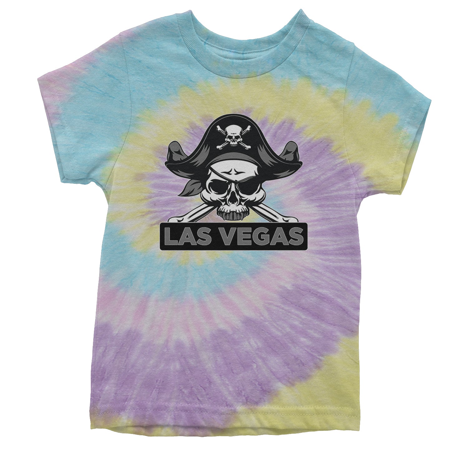 Raider Skull Straight Outta Las Vegas Youth T-shirt Tie-Dye Jellybean