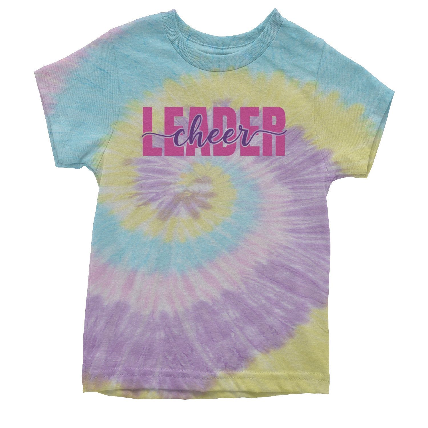 Cheerleader Script Style Youth T-shirt Tie-Dye Jellybean