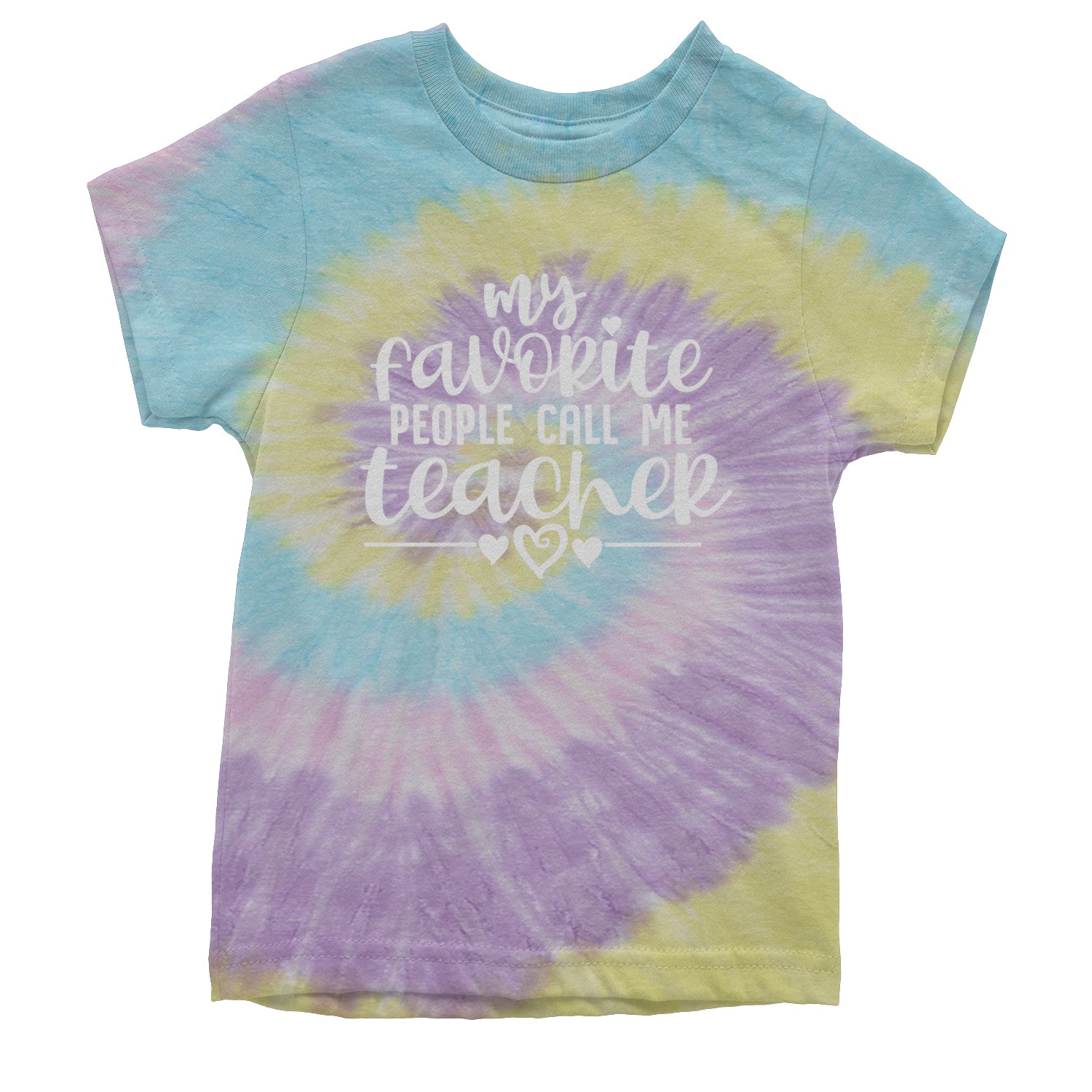 My Favorite People Call Me Teacher Youth T-shirt Tie-Dye Jellybean