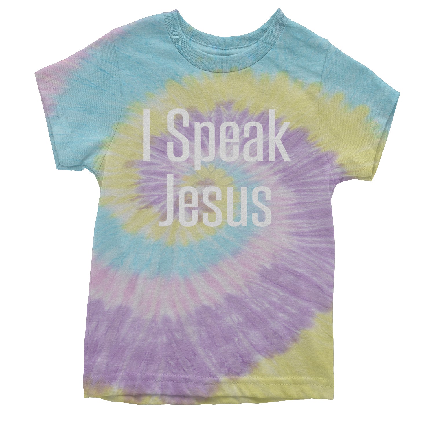 I Speak Jesus Embrace Your Faith Youth T-shirt Tie-Dye Jellybean