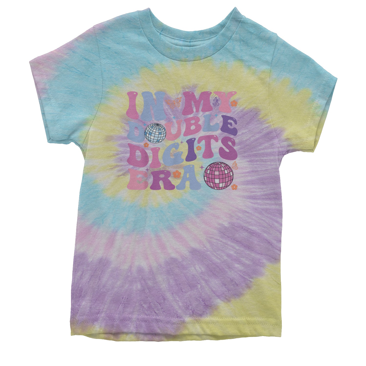 In My Double Digits Era Retro 10 Year Old 10th Birthday Youth T-shirt Tie-Dye Jellybean