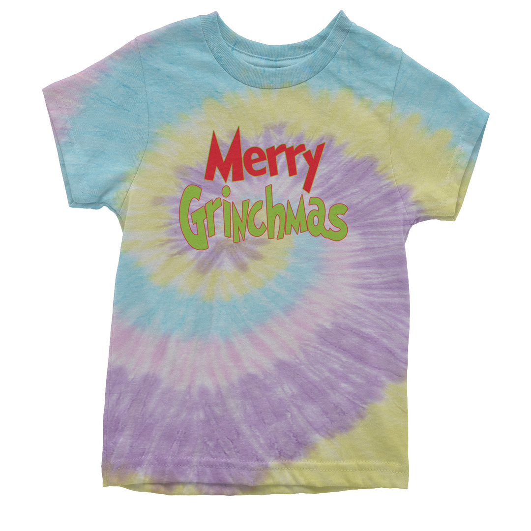 Merry Grinchmas Jolly Merry Christmas Youth T-shirt Tie-Dye Jellybean