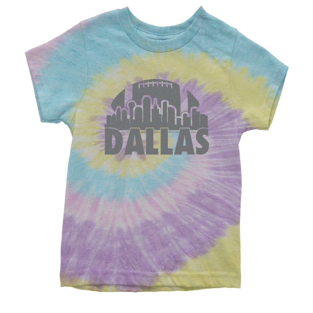 Dallas Texas Skyline Youth T-shirt Tie-Dye Jellybean