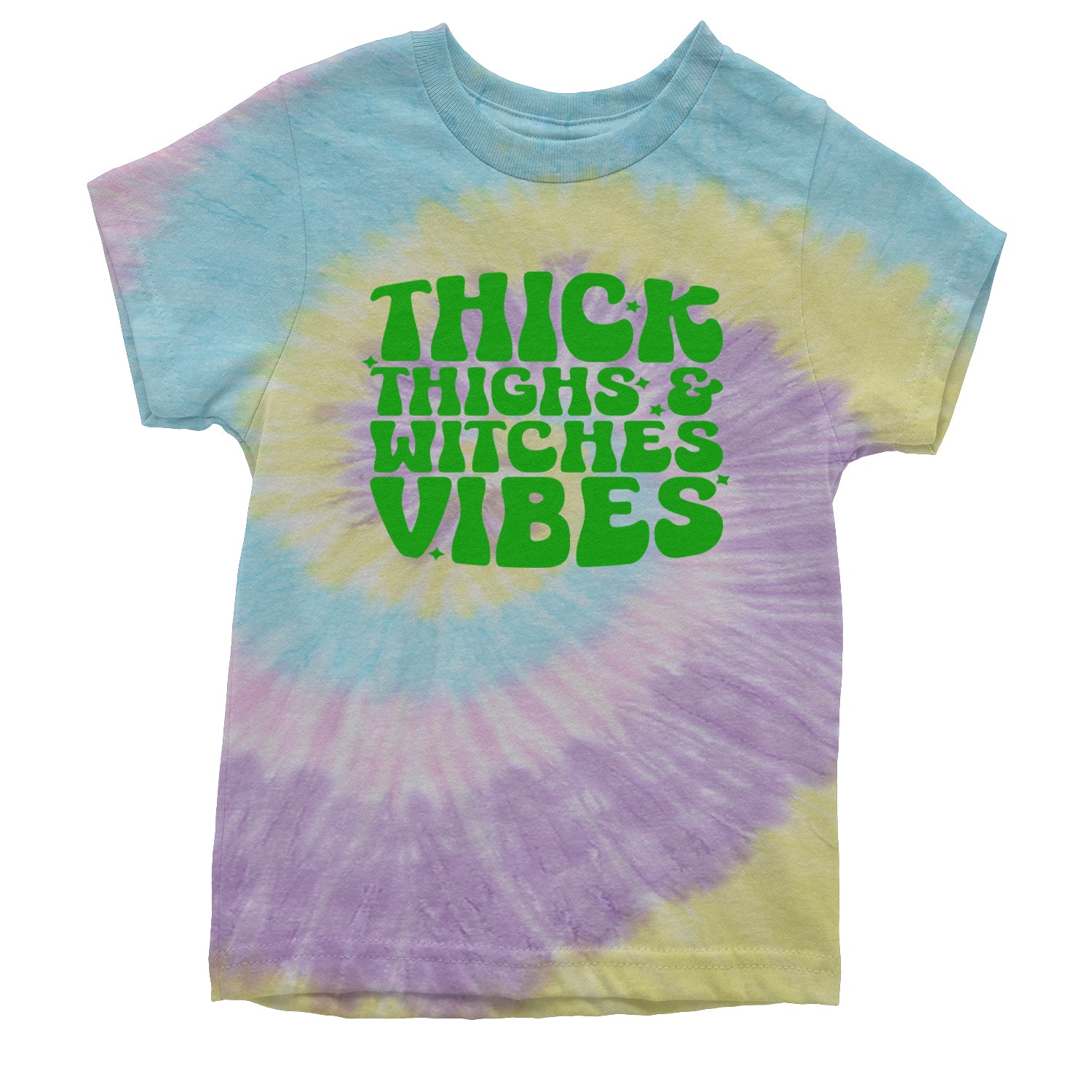 Thick Thighs And Witches Vibes Youth T-shirt Tie-Dye Jellybean