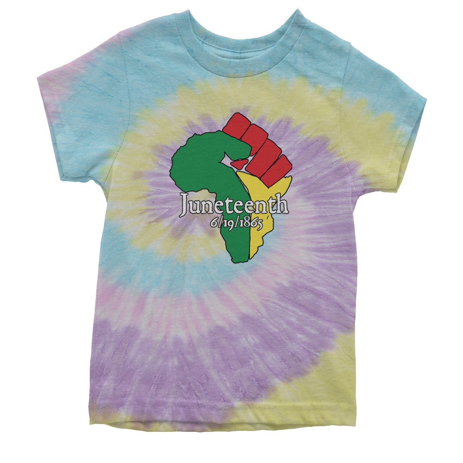 Juneteenth Raised Fist Africa Celebrate Emancipation Day Youth T-shirt Tie-Dye Jellybean