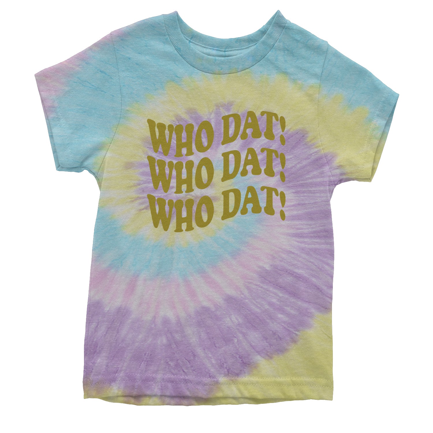 Who Dat Wavy Design Who Dat Nation Youth T-shirt Tie-Dye Jellybean