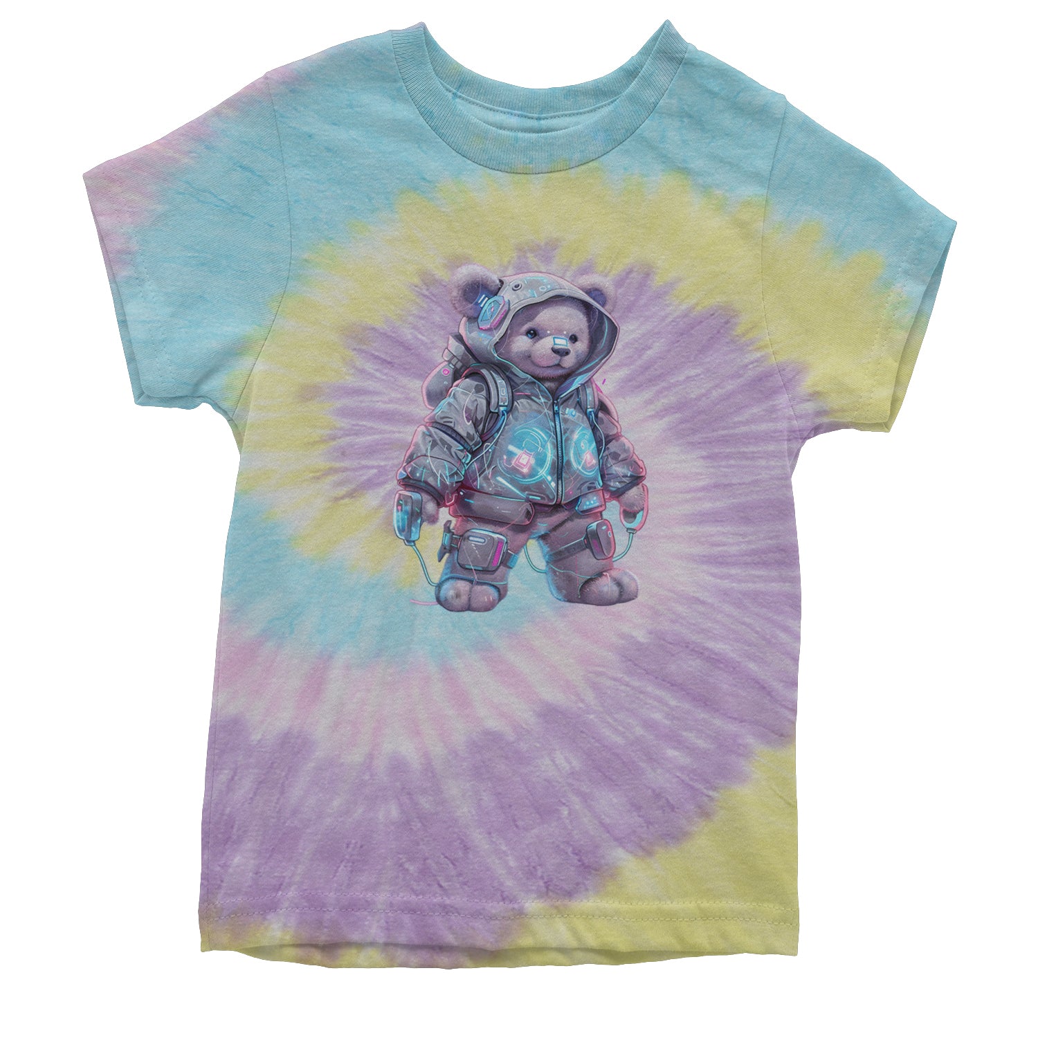 Cyberpunk Adventure Urban Graffiti Bear Youth T-shirt Tie-Dye Jellybean