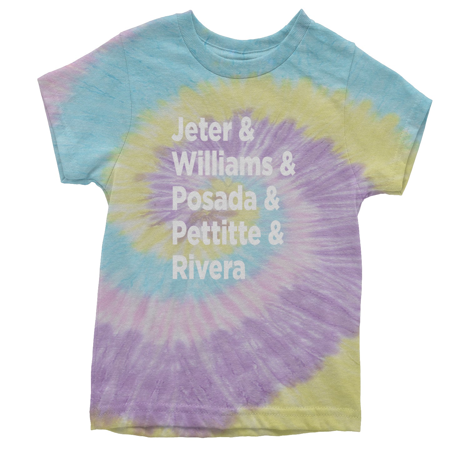 Jeter & Williams & Posada & Pettitte & Rivera Youth T-shirt Tie-Dye Jellybean