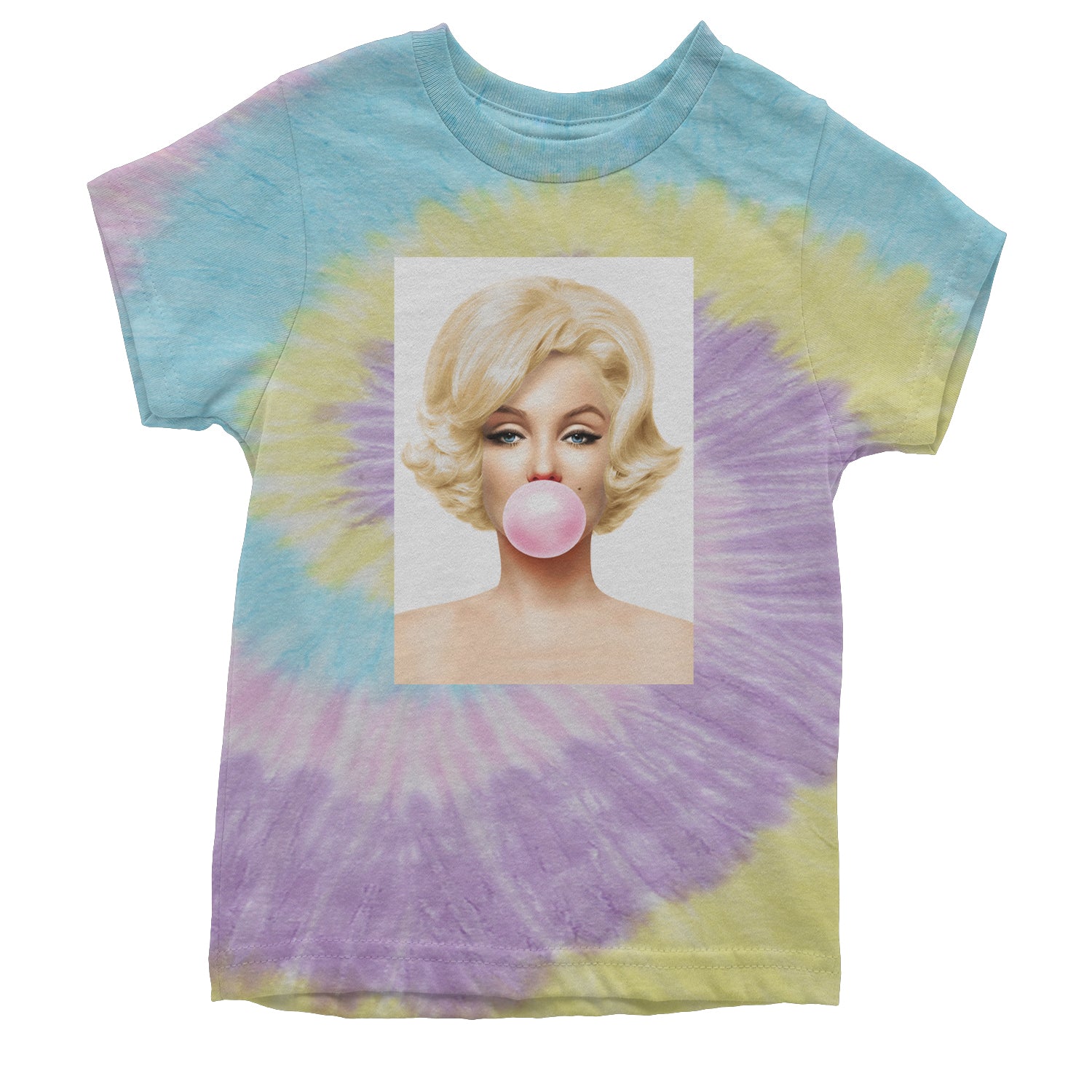 Ms. Monroe Pink Bubble Gum American Icon Youth T-shirt Tie-Dye Jellybean