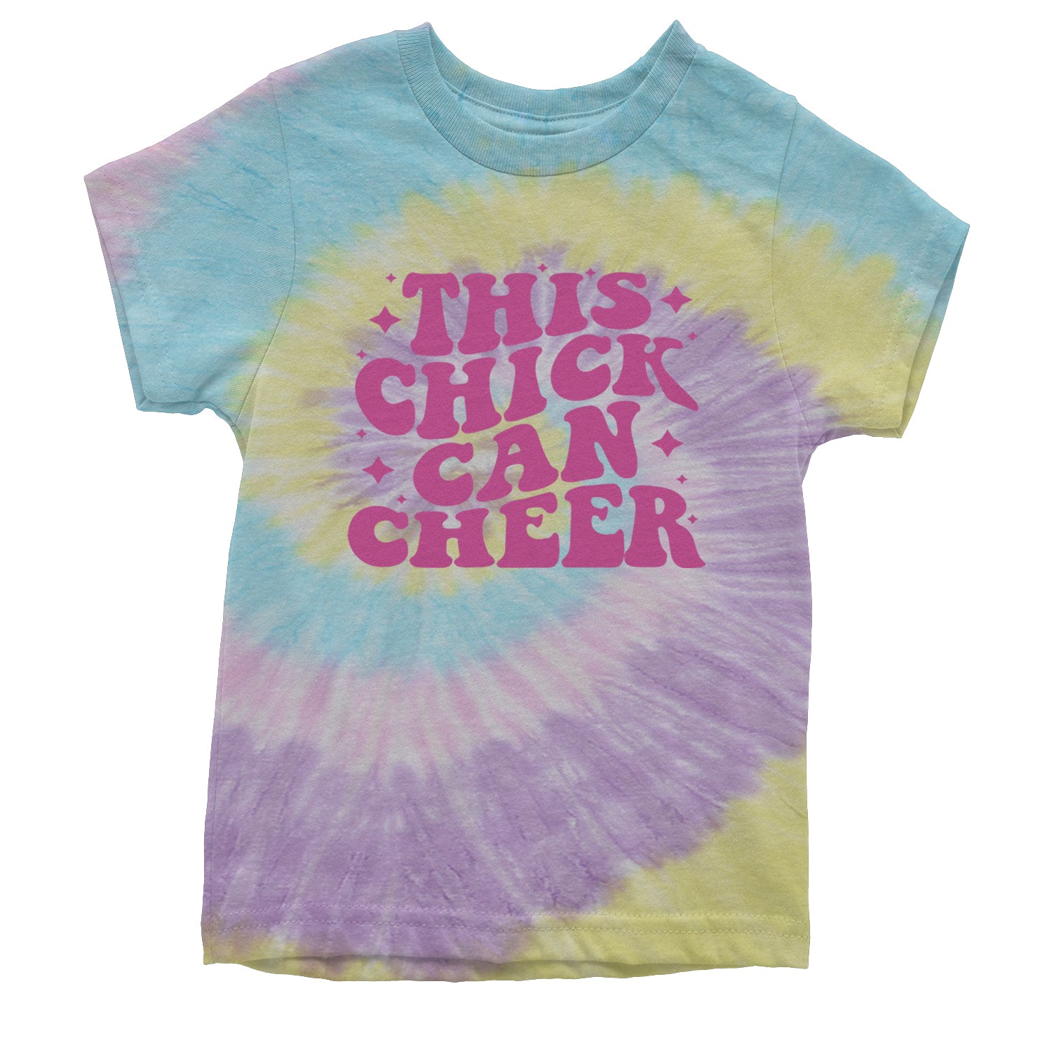 This Chick Can Cheer Youth T-shirt Tie-Dye Jellybean