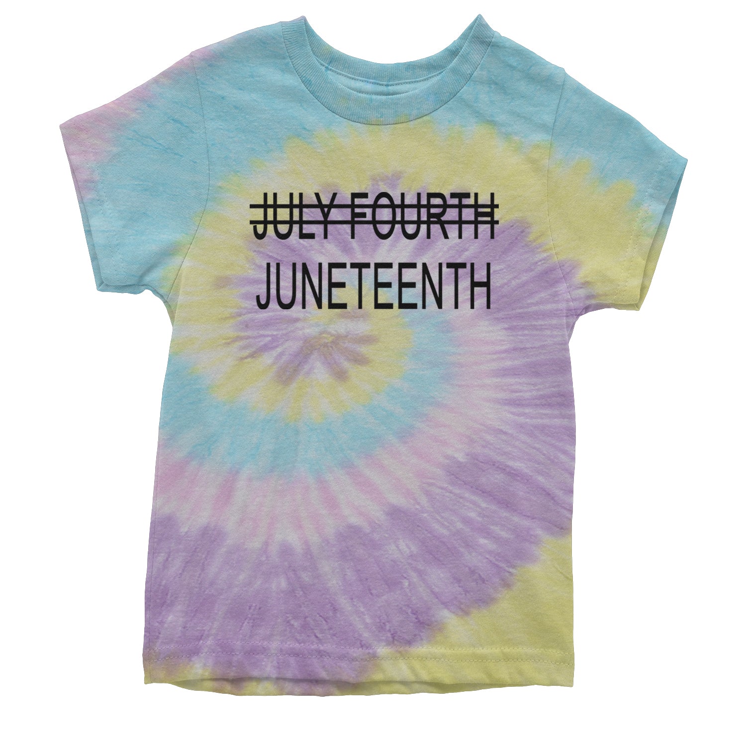 Juneteenth (July Fourth Crossed Out) Jubilee Youth T-shirt Tie-Dye Jellybean