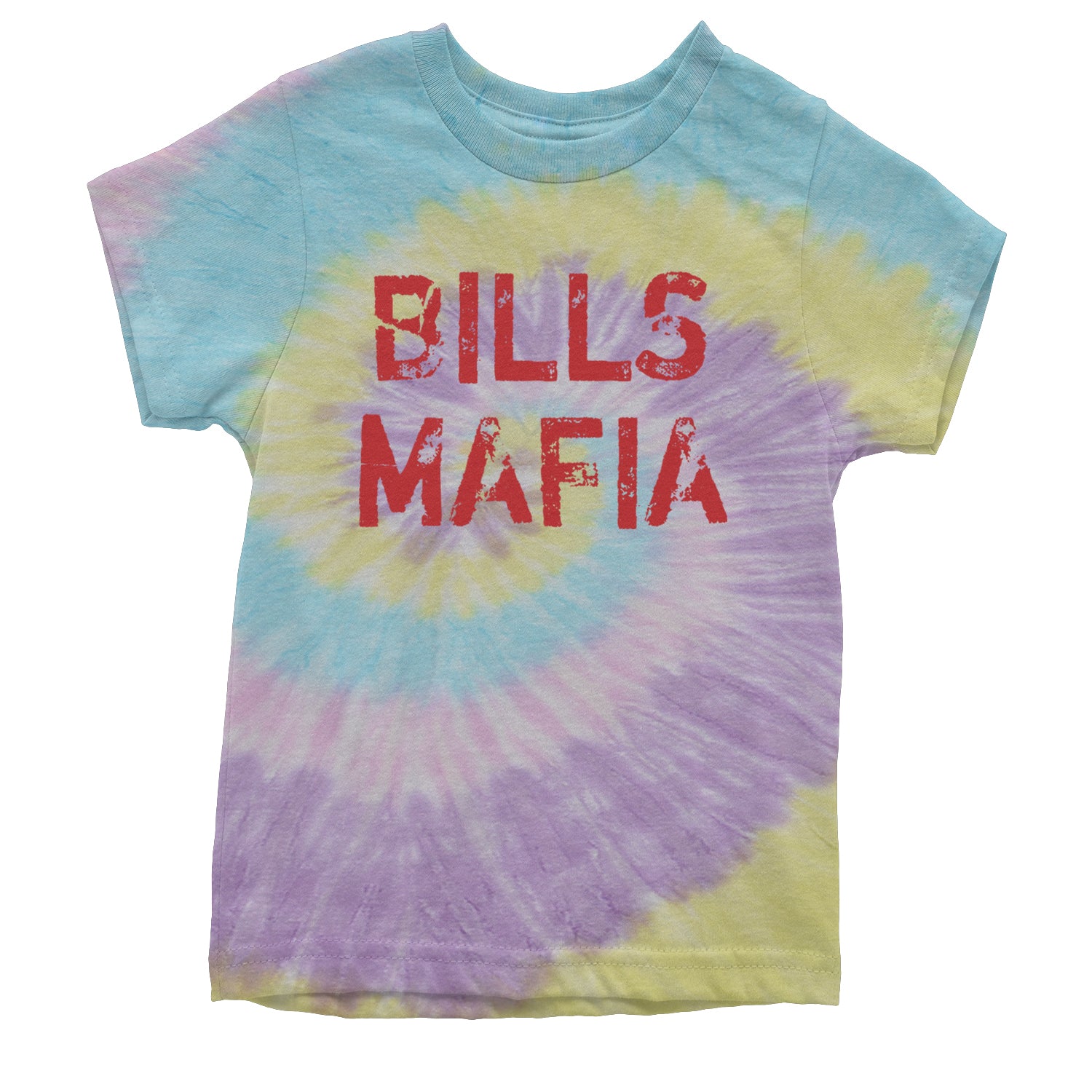 Distressed Bills Mafia Football Youth T-shirt Tie-Dye Jellybean