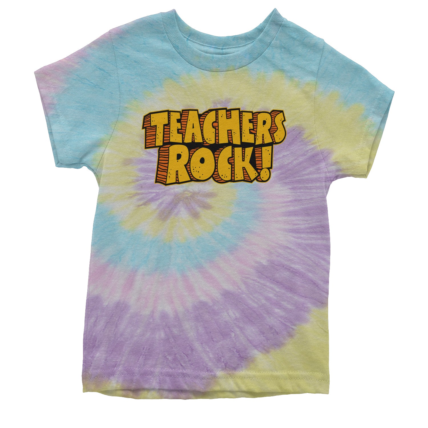 Teachers Rock Retro Youth T-shirt Tie-Dye Jellybean