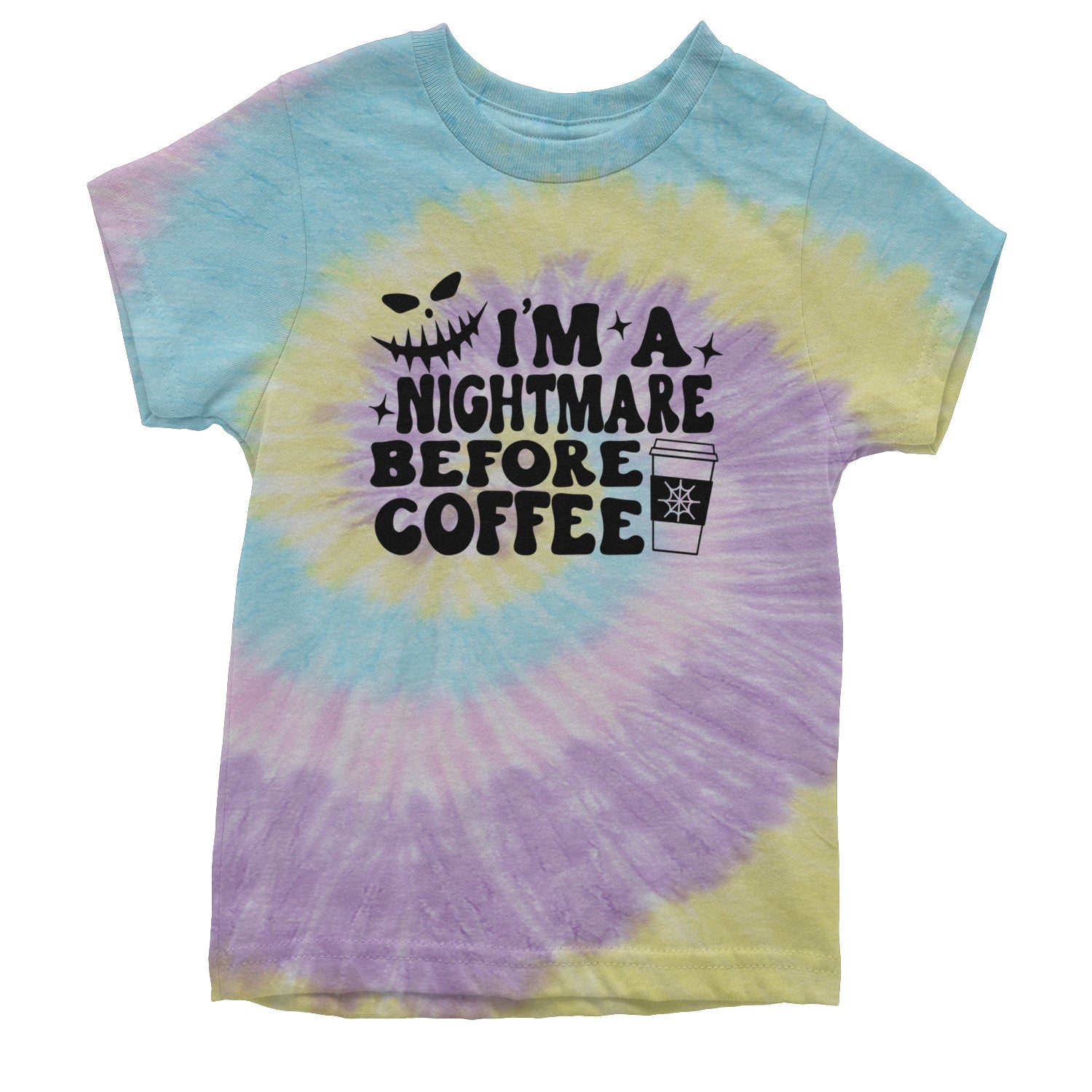 I'm A Nightmare Before Coffee Youth T-shirt Tie-Dye Jellybean