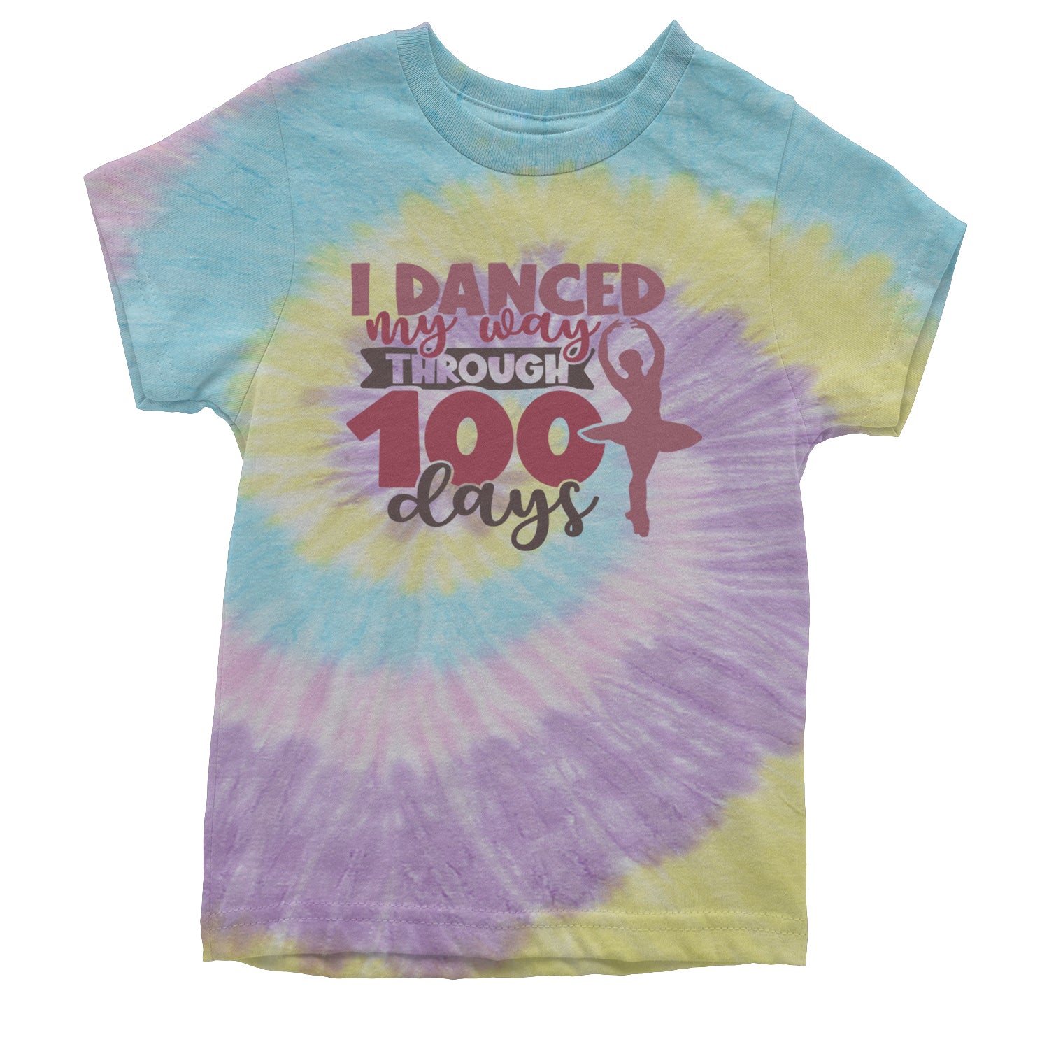 I Danced My Way Through 100 Days Of School Youth T-shirt Tie-Dye Jellybean