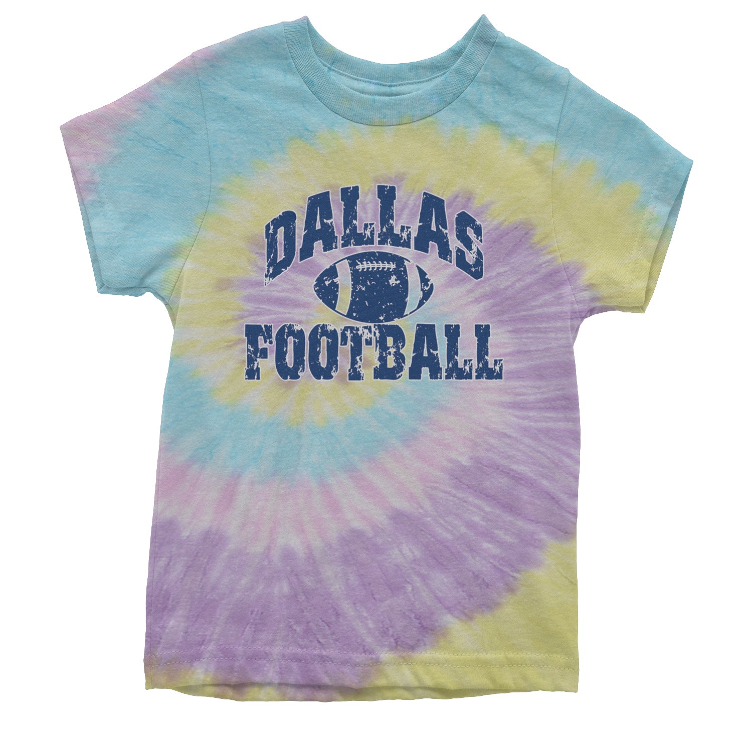 Dallas Distressed Football Youth T-shirt Tie-Dye Jellybean