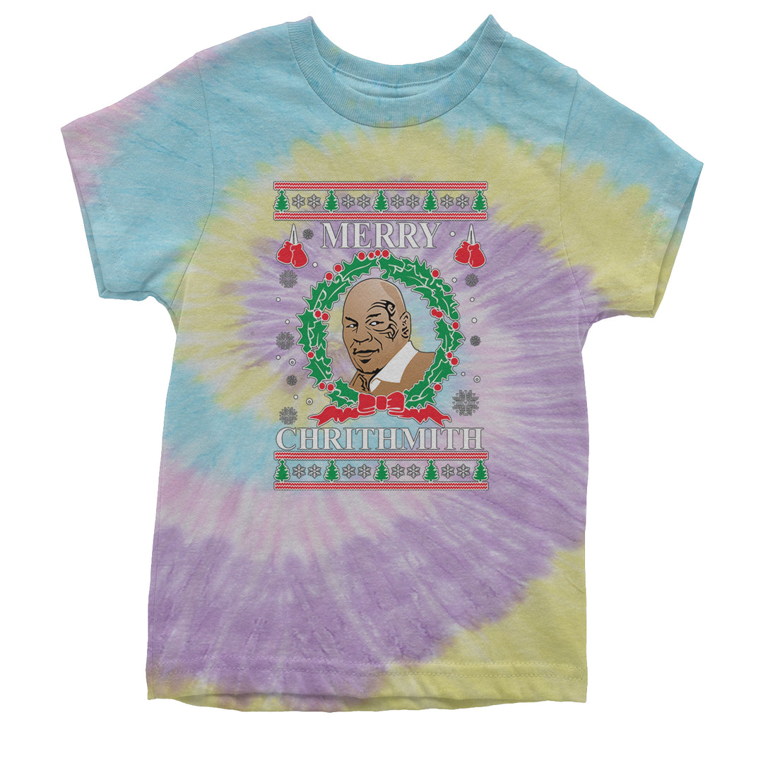 Merry Chrithmith Ugly Christmas Youth T-shirt Tie-Dye Jellybean