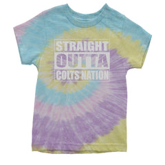 Straight Outta Colts Nation Football  Youth T-shirt Tie-Dye Jellybean