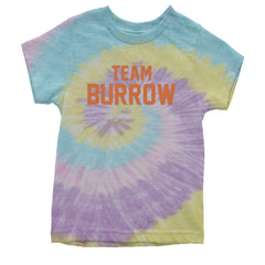 Team Burrow Cincinnati Youth T-shirt Tie-Dye Jellybean
