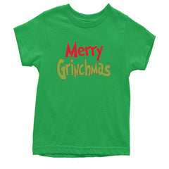 Merry Grinchmas Jolly Merry Christmas Youth T-shirt Kelly Green