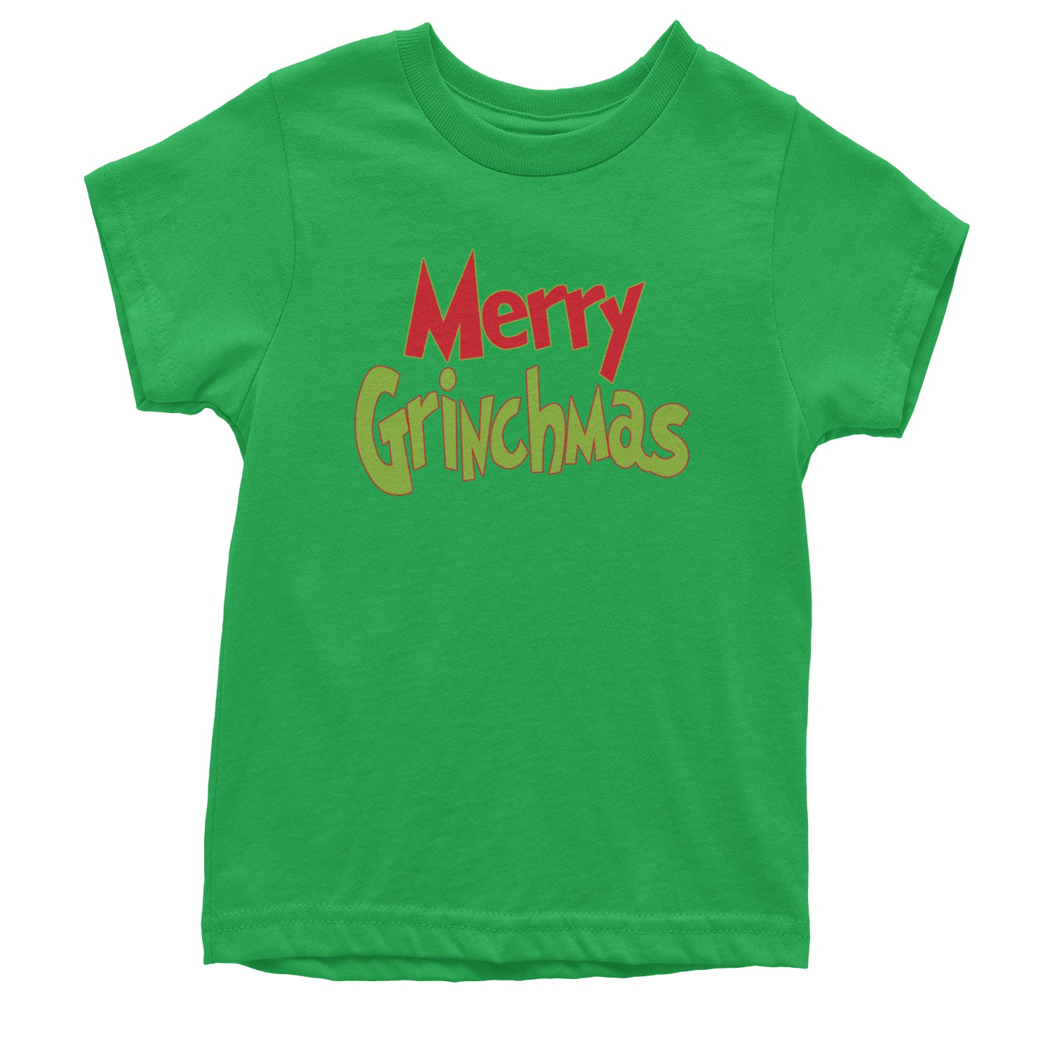 Merry Grinchmas Jolly Merry Christmas Youth T-shirt Kelly Green