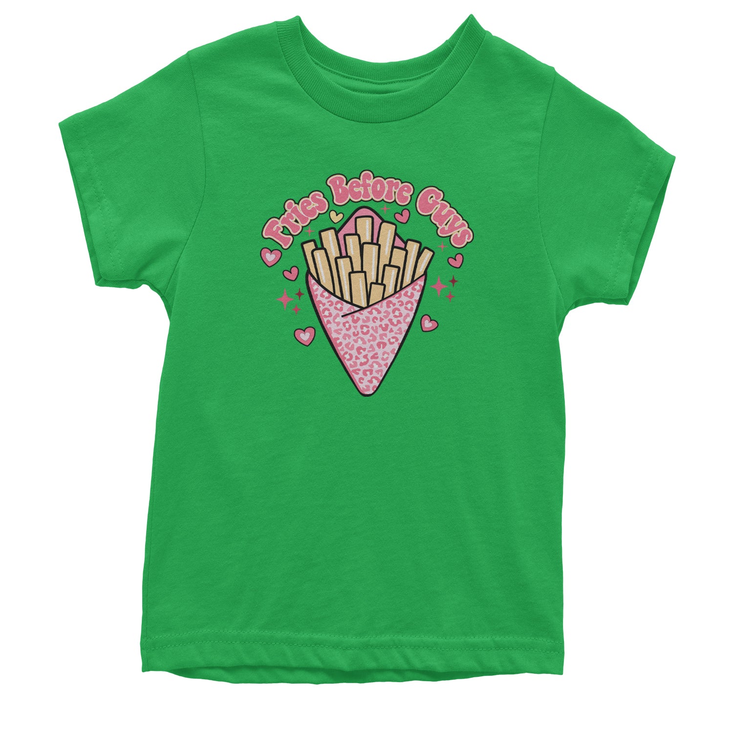 Fries Before Guys Youth T-shirt Kelly Green