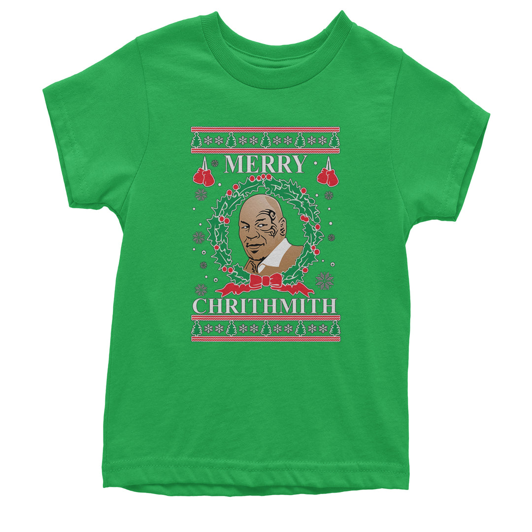 Merry Chrithmith Ugly Christmas Youth T-shirt Kelly Green