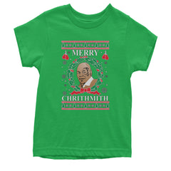 Merry Chrithmith Ugly Christmas Youth T-shirt Kelly Green