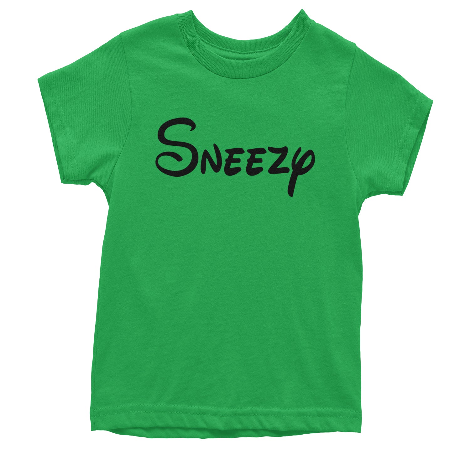 Sneezy - 7 Dwarfs Costume Youth T-shirt Kelly Green