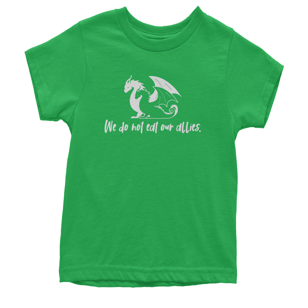 We Do Not Eat Our Allies Fourth Wing Basgiath Youth T-shirt Kelly Green